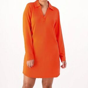 Candace Cameron Bure Lightweight French Terry Y Neck Collared Dress Size Small